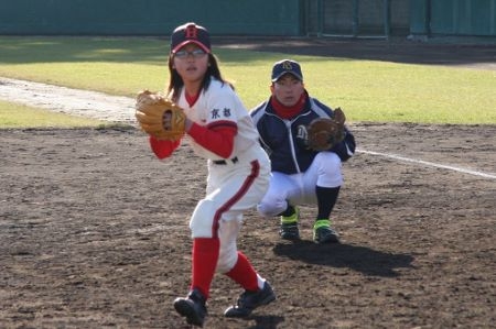 日本新薬硬式野球部野球教室に参加